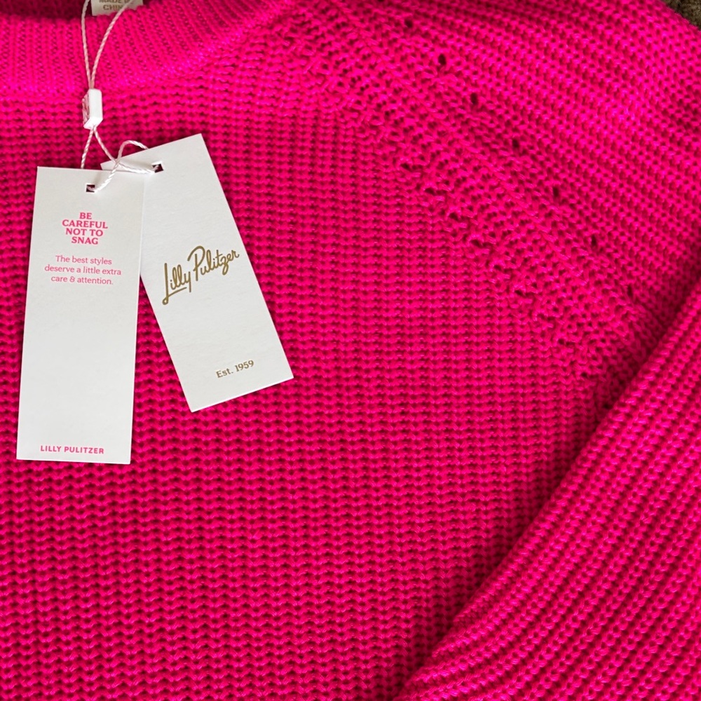 NWT Lilly Pulitzer Belgrave Parigi Pink Sweater - Picture 11 of 15